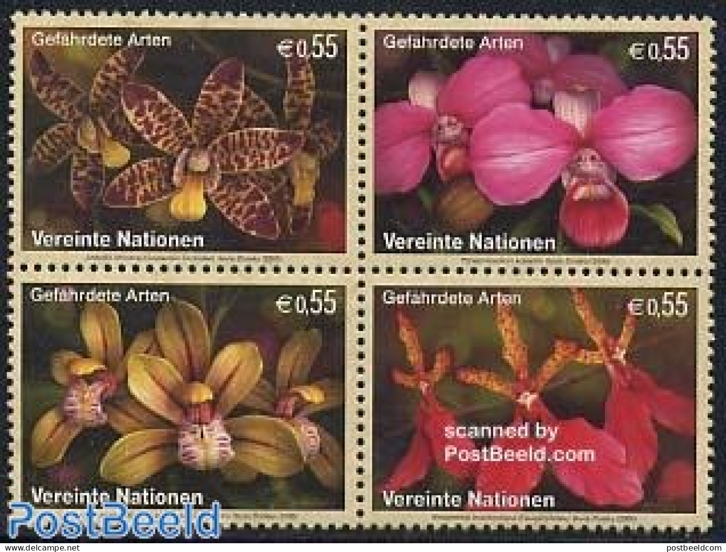 United Nations, Vienna 2005 Endangered Flowers 4v [+], Mint NH, Nature - Flowers & Plants - Orchids - Sonstige & Ohne Zuordnung