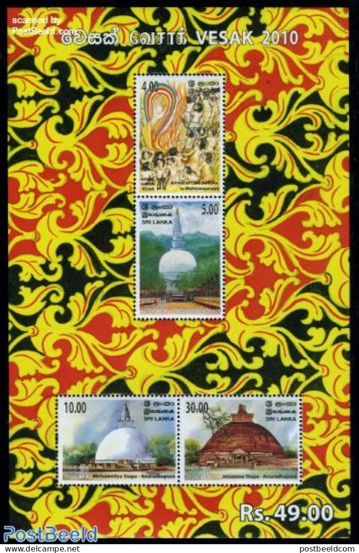 Sri Lanka (Ceylon) 2010 Vesak 4v M/s, Mint NH - Sri Lanka (Ceylon) (1948-...)