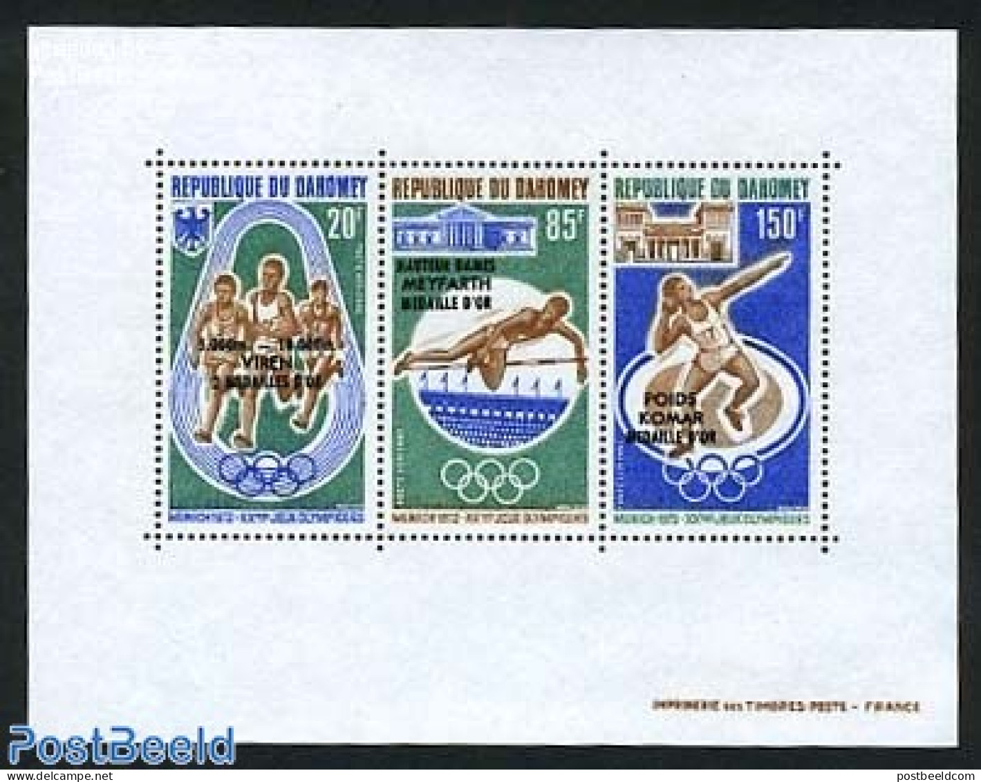 Dahomey 1972 Olympic Winners Munich S/s, Mint NH, Sport - Athletics - Olympic Games - Leichtathletik