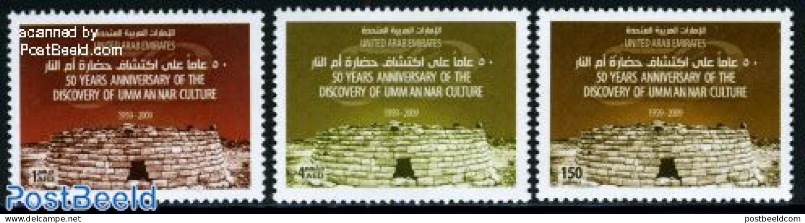 United Arab Emirates 2009 Discovery Of Umm An Nar Culture 3v, Mint NH, History - Archaeology - Arqueología