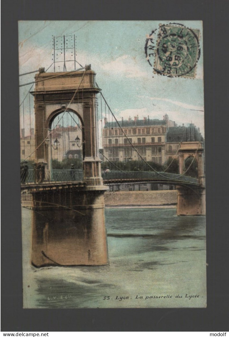 CPA - 69 - Lyon - La Passerelle Du Lycée - Colorisée - Circulée En 1907 - Altri & Non Classificati