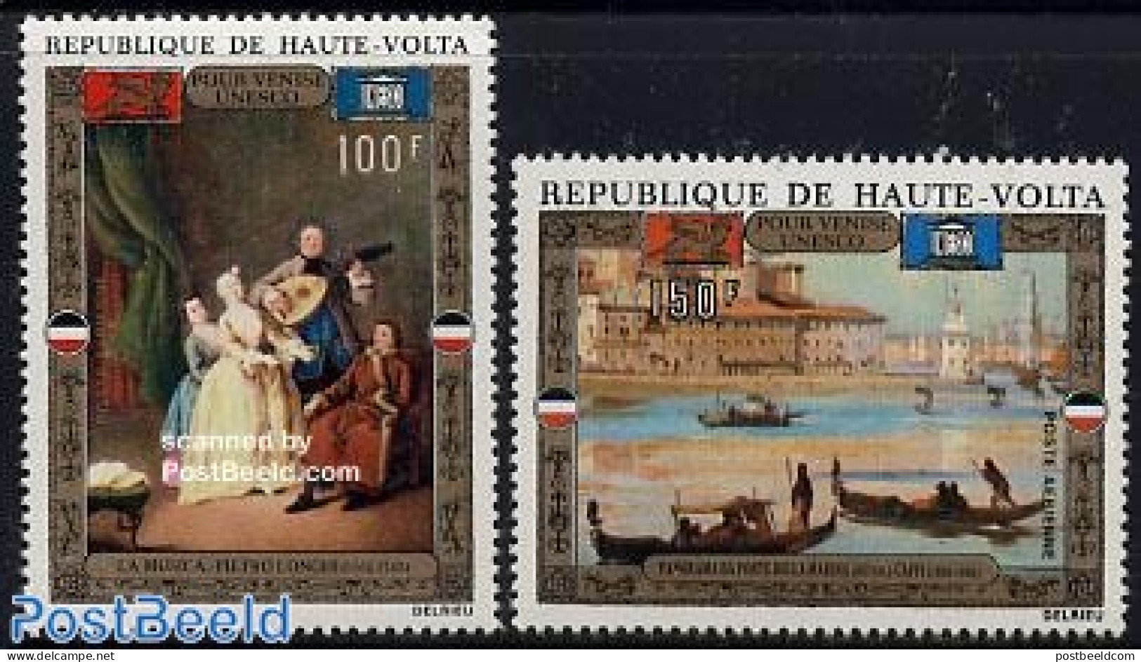 Upper Volta 1972 UNESCO, Save Venice 2v, Mint NH, History - Performance Art - Transport - Unesco - Music - Ships And B.. - Música