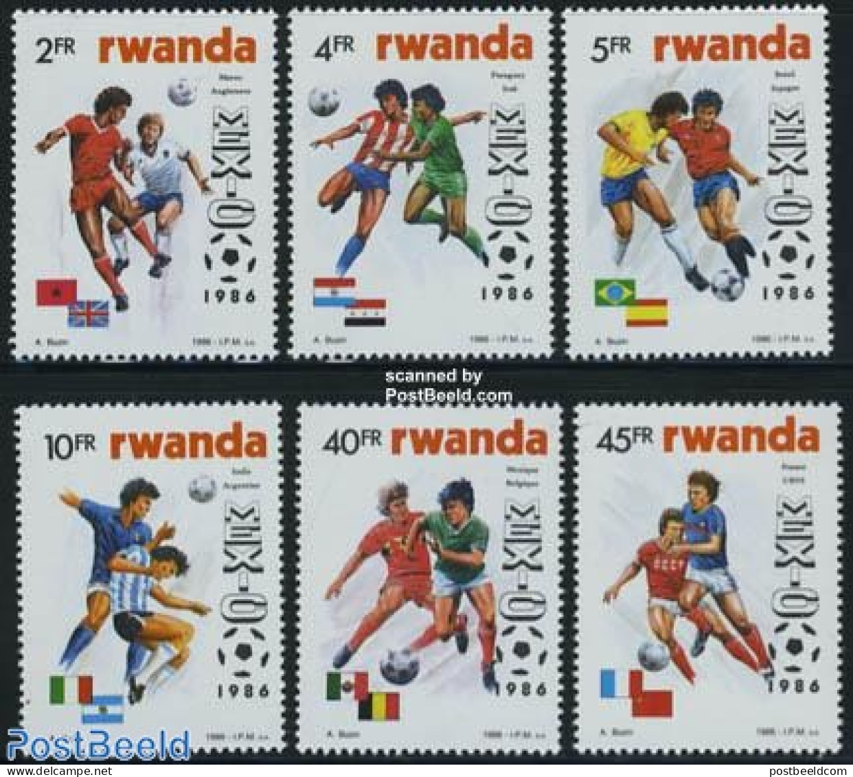 Rwanda 1986 World Cup Football 6v, Mint NH, Sport - Football - Sonstige & Ohne Zuordnung