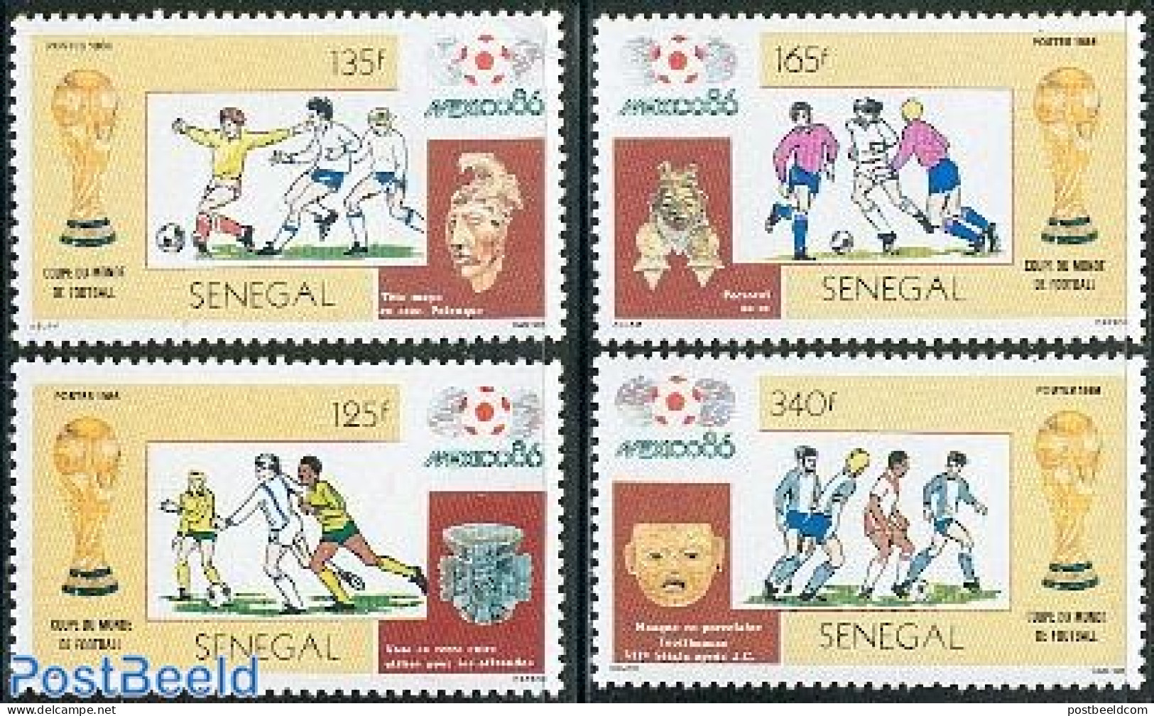 Senegal 1986 Football Games Mexico 4v, Mint NH, Sport - Football - Sénégal (1960-...)