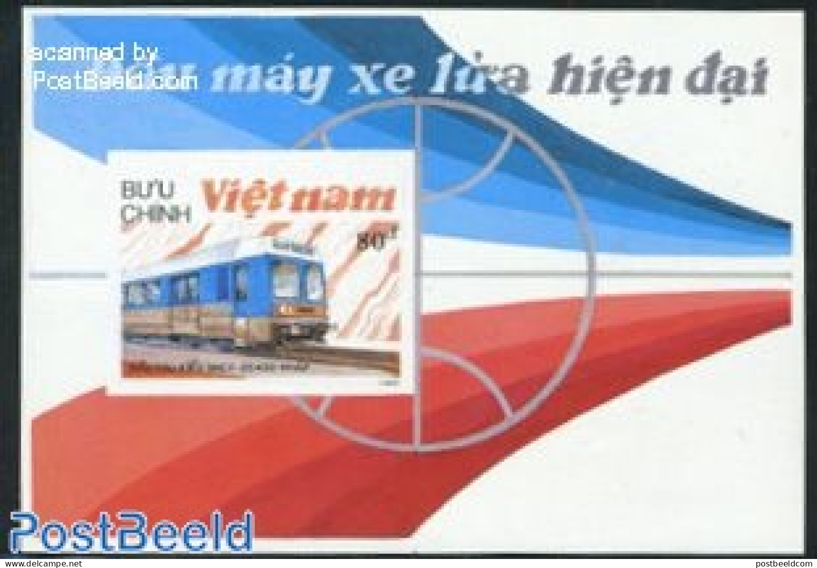 Vietnam 1988 Railways S/s Imperforated, Mint NH, Transport - Railways - Trains