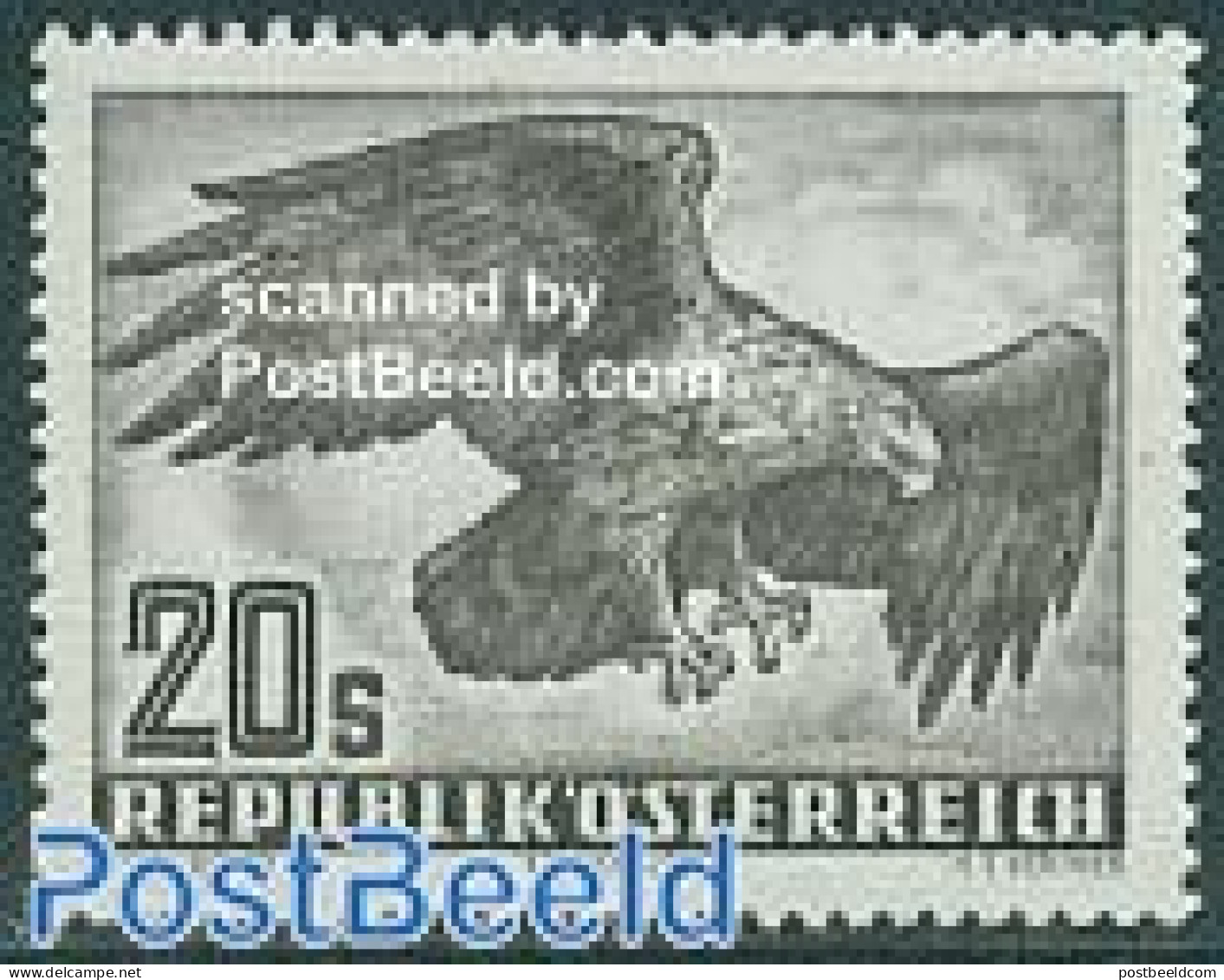 Austria 1959 Airmail, Bird 1v, White Paper, Mint NH, Nature - Birds - Birds Of Prey - Nuovi