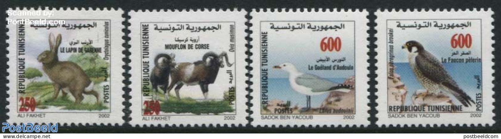 Tunisia 2002 Zembra Park 4v, Mint NH, Nature - Animals (others & Mixed) - Birds - Birds Of Prey - Rabbits / Hares - Tunesien (1956-...)
