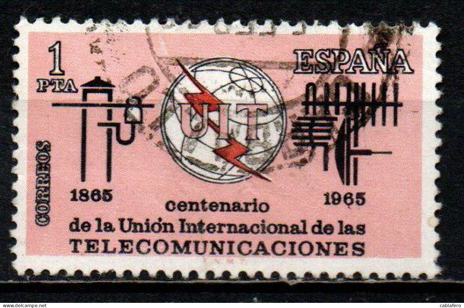 SPAGNA - 1965 - CENTENARIO DELL'U.I.T. - USATO - Used Stamps