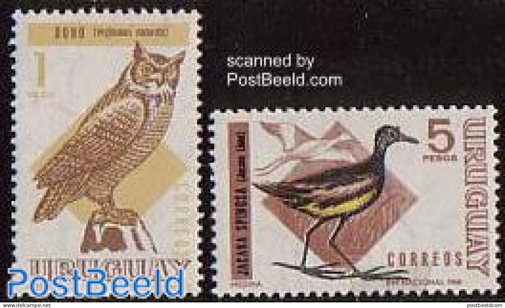 Uruguay 1968 Birds 2v, Mint NH, Nature - Birds - Birds Of Prey - Owls - Uruguay