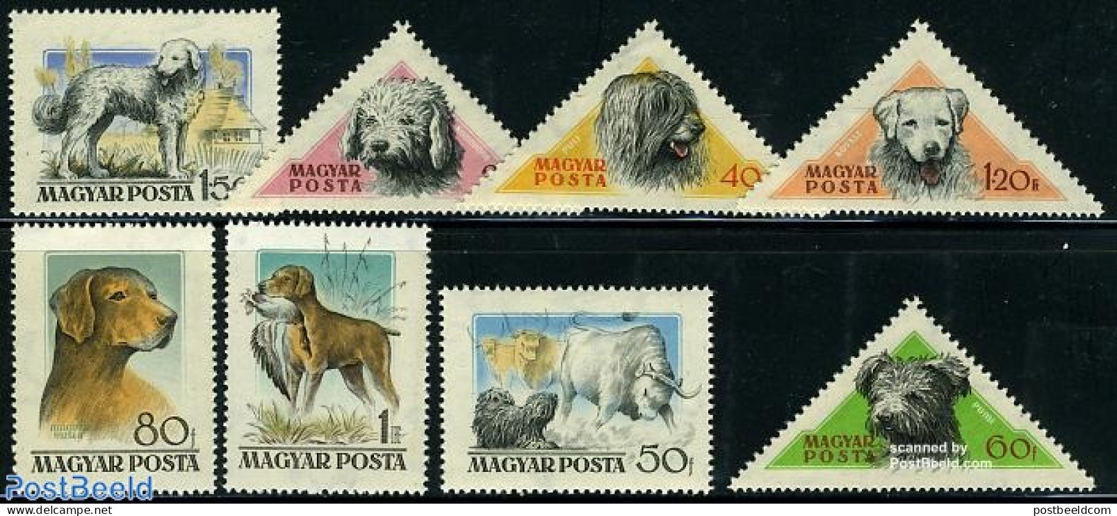 Hungary 1956 Dogs 8v, Mint NH, Nature - Cattle - Dogs - Nuevos