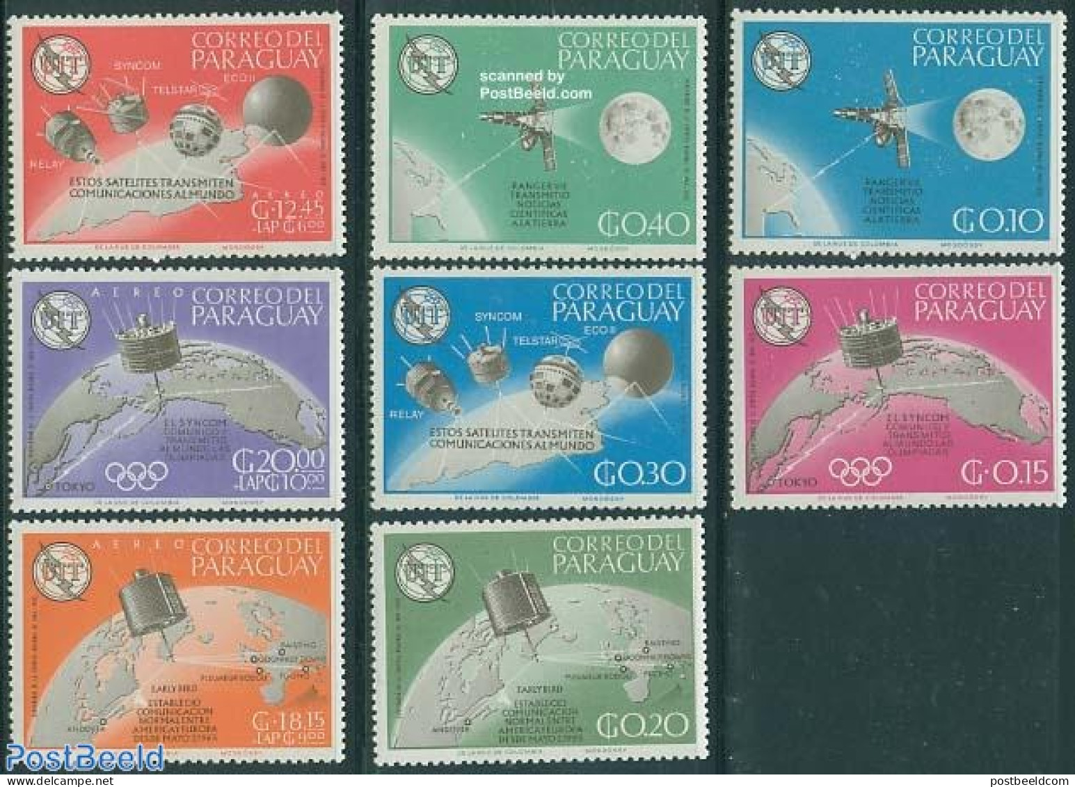 Paraguay 1965 ITU Centenary 8v, Mint NH, Science - Transport - Various - Telecommunication - Space Exploration - I.T.U.. - Telecom