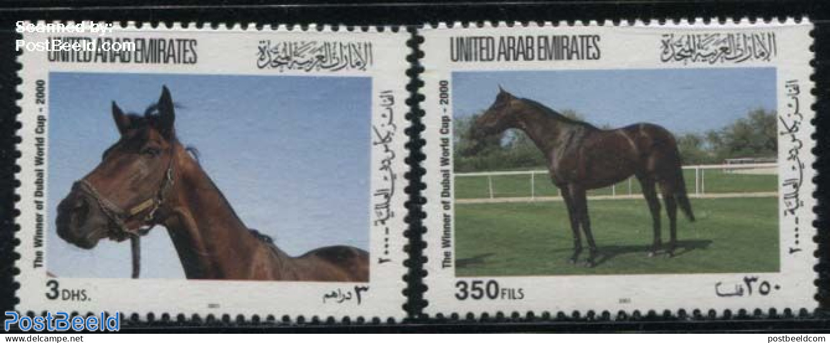 United Arab Emirates 2001 Horses 2v, Mint NH, Nature - Horses - Other & Unclassified