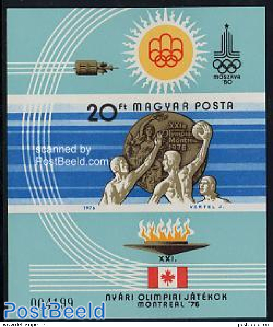 Hungary 1976 Olympic Winners S/s Imperforated, Mint NH, Sport - Transport - Athletics - Olympic Games - Space Explorat.. - Nuovi