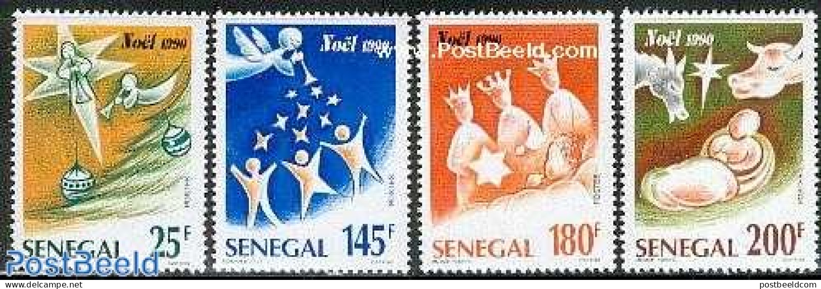 Senegal 1990 Christmas 4v, Mint NH, Religion - Christmas - Natale