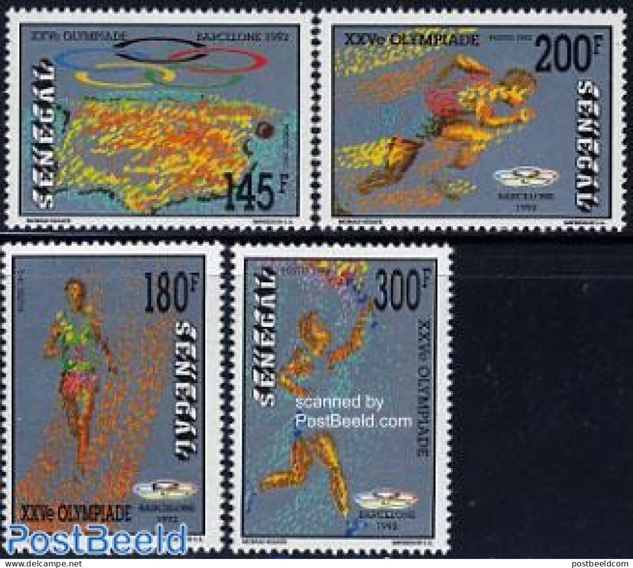 Senegal 1992 Olympic Games 4v, Mint NH, Sport - Various - Athletics - Olympic Games - Maps - Leichtathletik