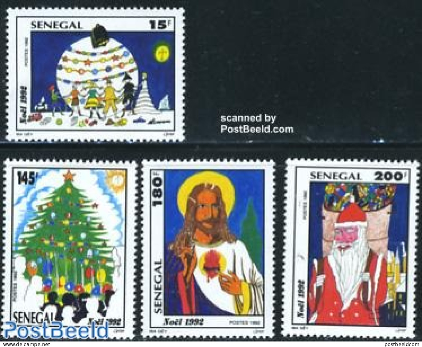 Senegal 1992 Christmas 4v, Mint NH, Religion - Christmas - Weihnachten