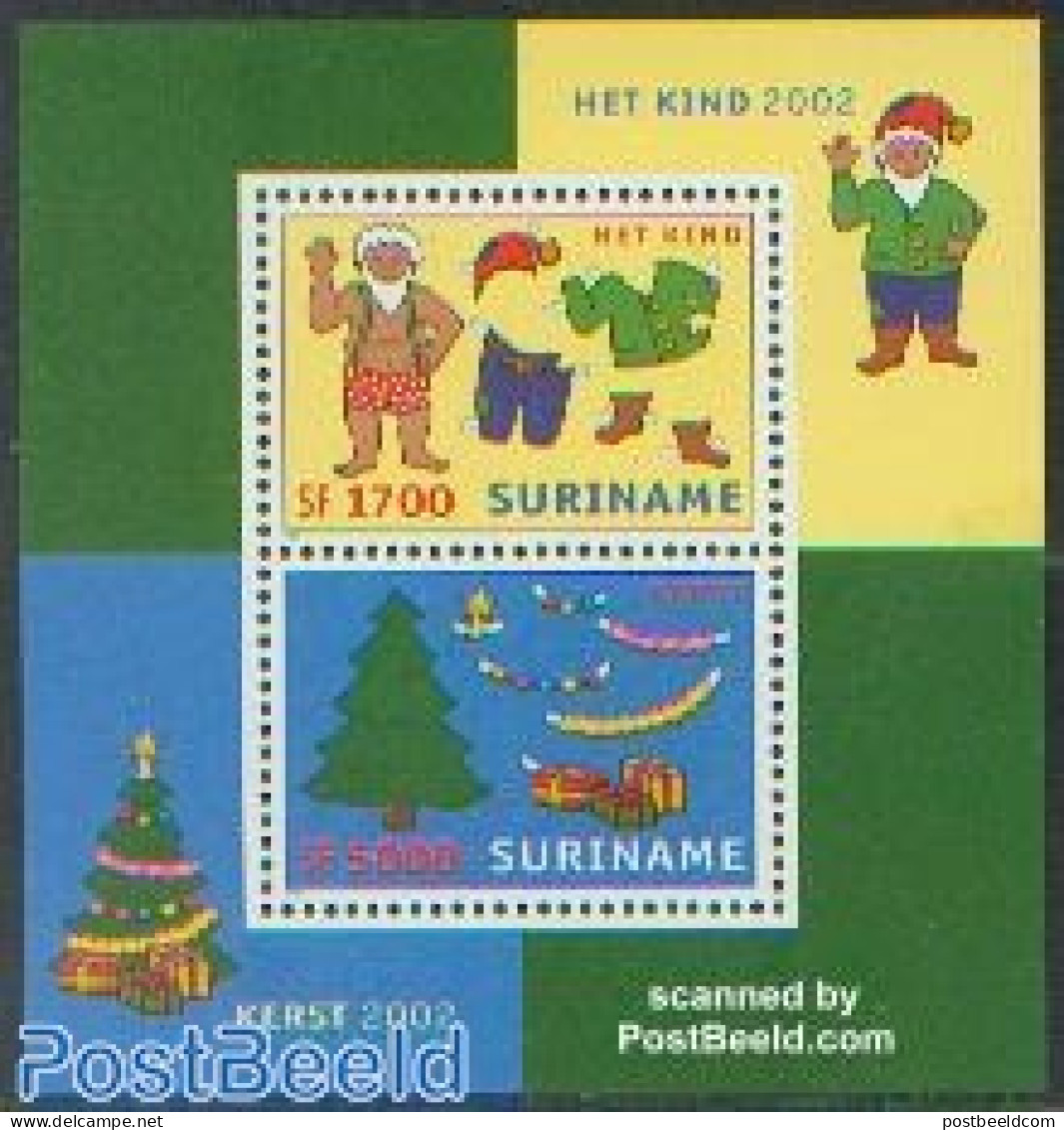 Suriname, Republic 2002 Christmas S/s, Mint NH, Religion - Christmas - Weihnachten