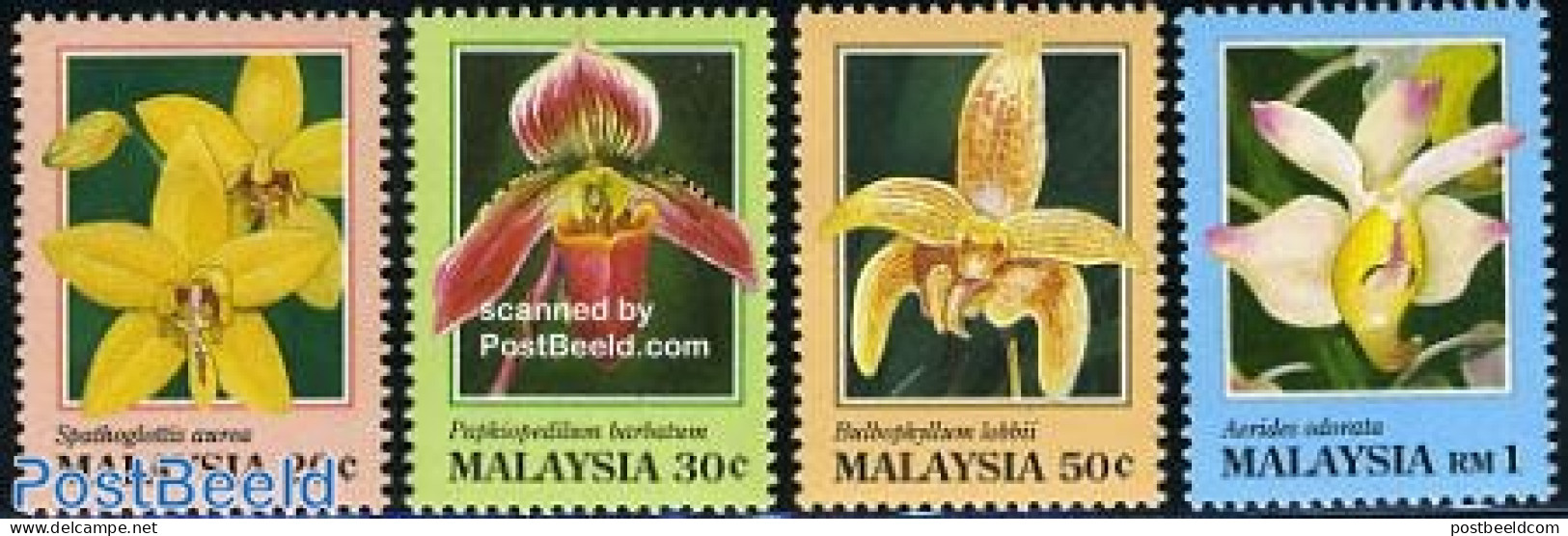 Malaysia 1994 Hong Kong, Orchids 4v, Mint NH, Nature - Flowers & Plants - Orchids - Philately - Autres & Non Classés