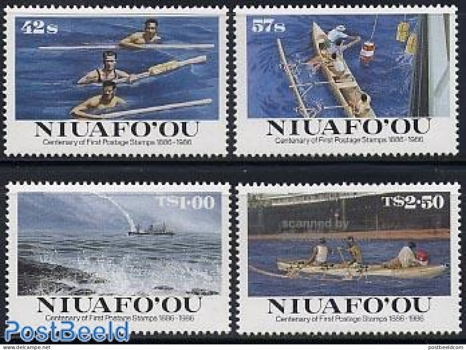 Niuafo'ou 1986 Stamp Centenary 4v, Mint NH, Transport - Post - Ships And Boats - Space Exploration - Poste