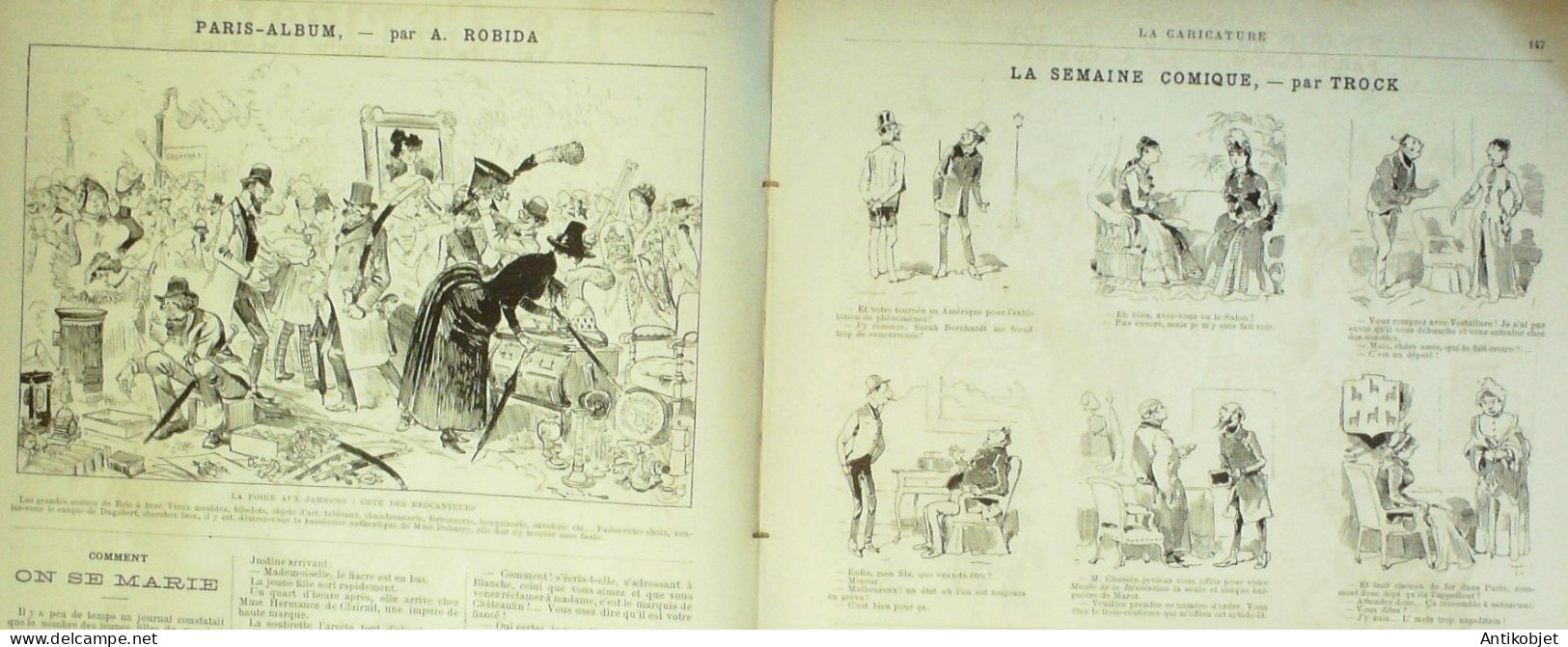 La Caricature 1886 N°332 Place Du Trône Sorel Zola Robida Equitation Job - Tijdschriften - Voor 1900