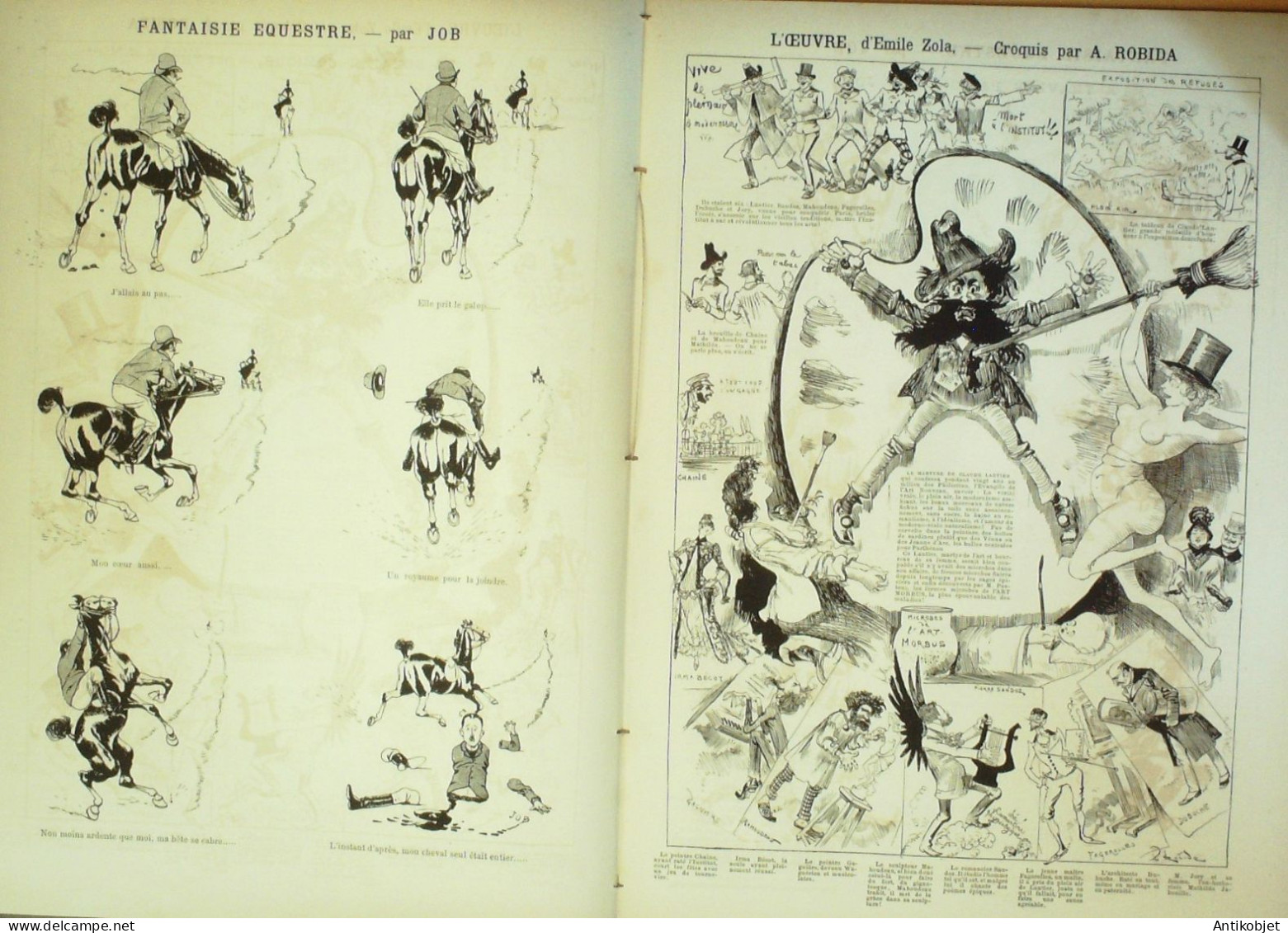 La Caricature 1886 N°332 Place Du Trône Sorel Zola Robida Equitation Job - Zeitschriften - Vor 1900
