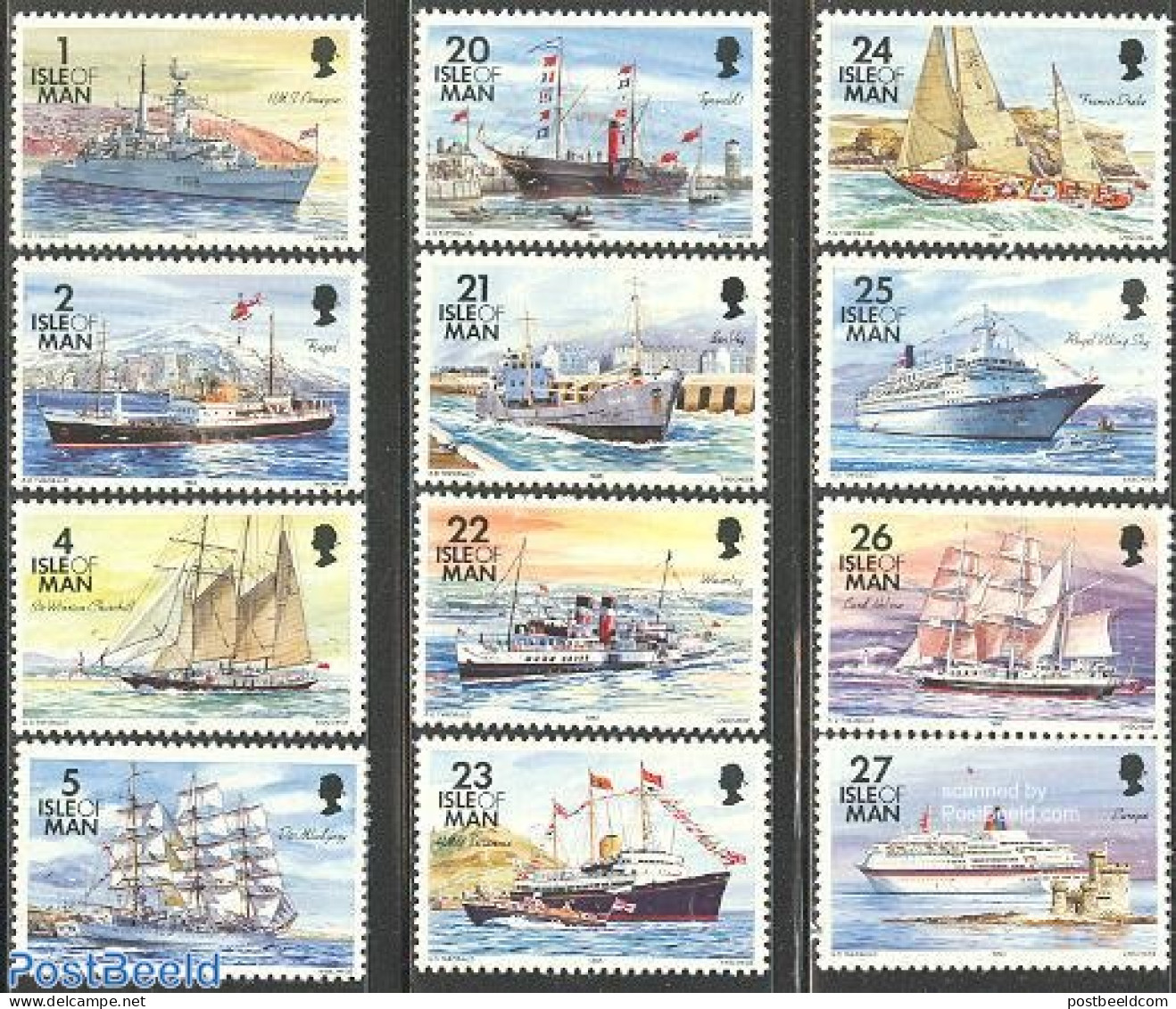 Isle Of Man 1993 Definitives, Ships 12v, Mint NH, Transport - Various - Ships And Boats - Lighthouses & Safety At Sea - Bateaux