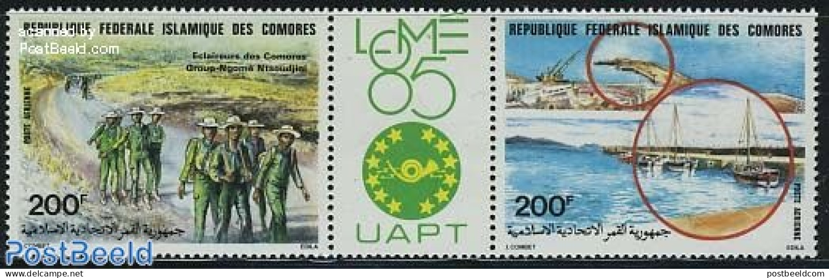 Comoros 1985 Philexafrique 2v+tab [:T:], Mint NH, Sport - Transport - Scouting - Philately - Ships And Boats - Ships