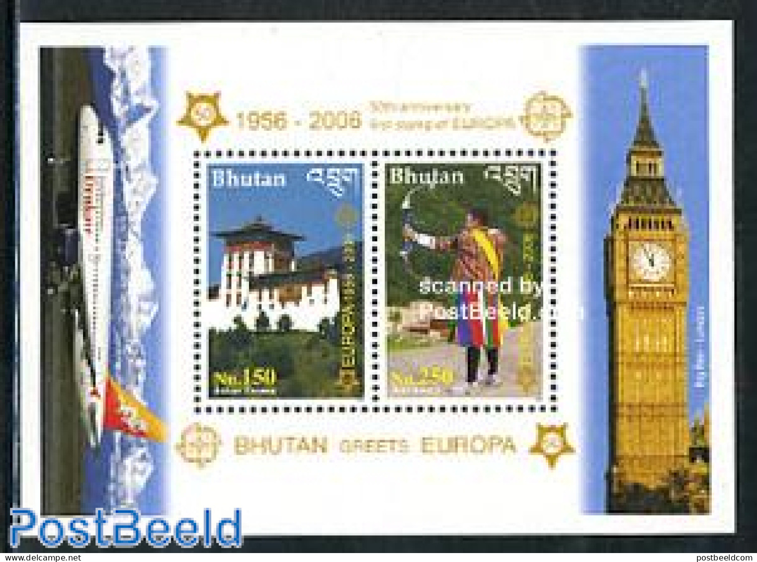 Bhutan 2006 50 Years Europa Stamps S/s, Mint NH, History - Sport - Europa Hang-on Issues - Shooting Sports - Sport (ot.. - Europäischer Gedanke