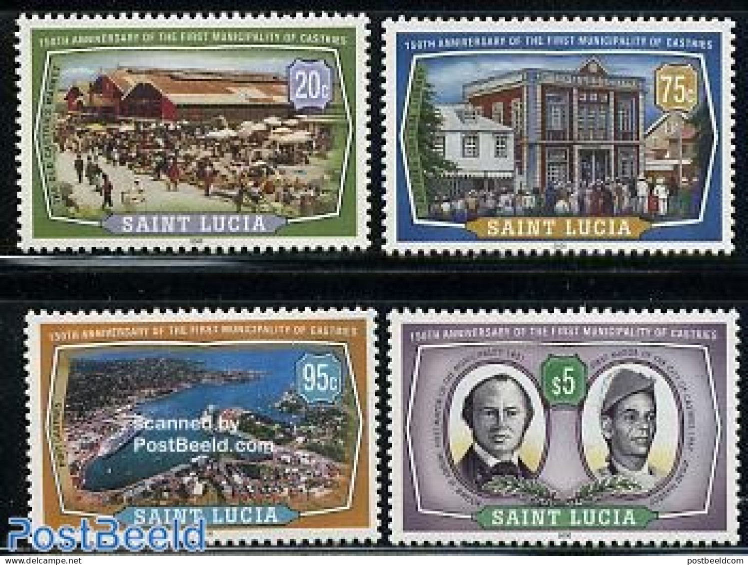 Saint Lucia 2000 150 Years Castries 4v, Mint NH - St.Lucie (1979-...)