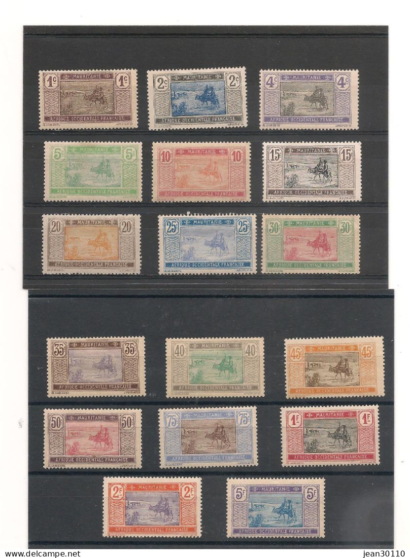 MAURITANIE  1913/25 N° 17/37* Et Oblitérés Cote :38,00 € - Nuovi