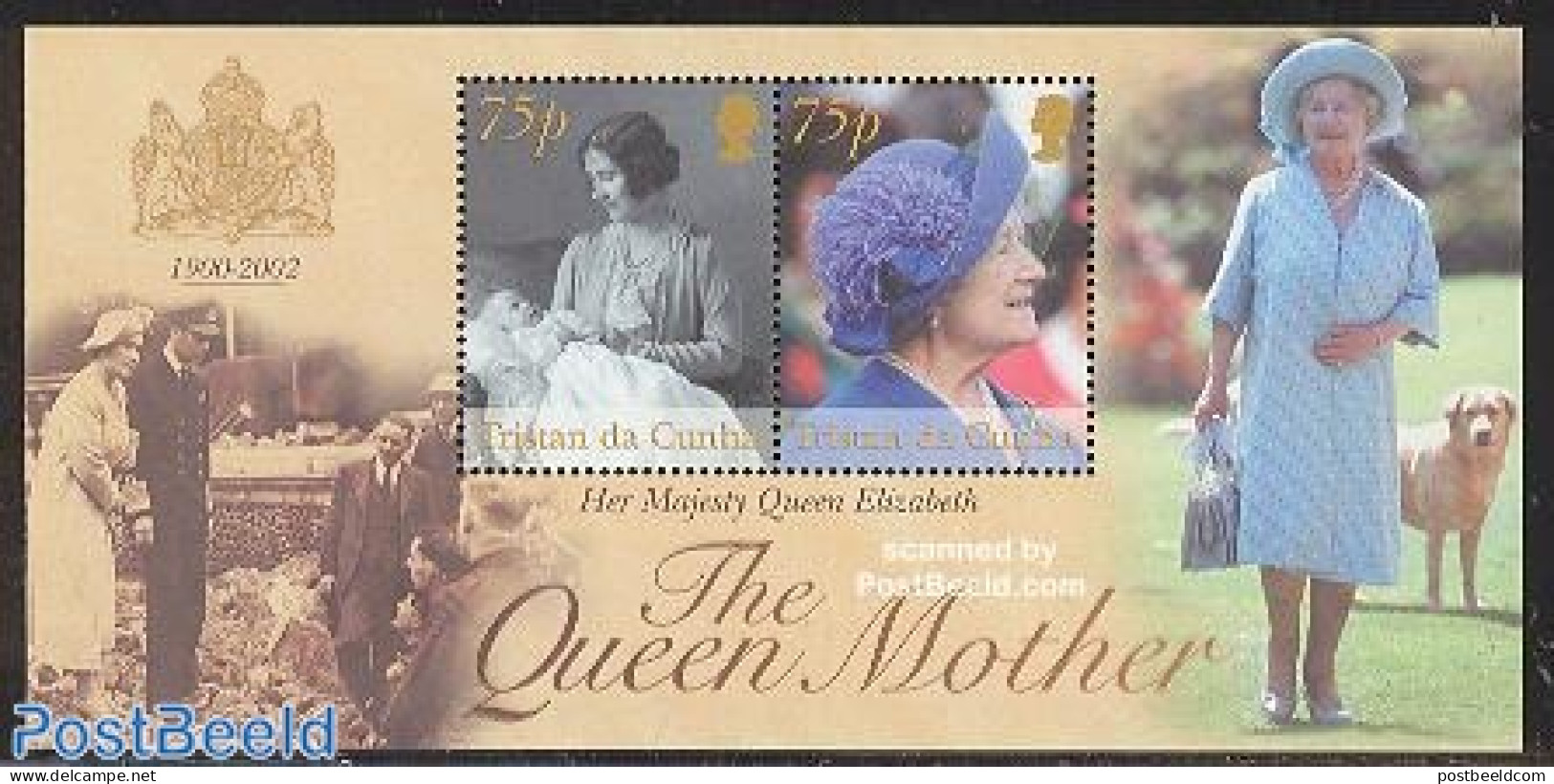 Tristan Da Cunha 2002 Queen Mother S/s, Mint NH, History - Kings & Queens (Royalty) - Familles Royales