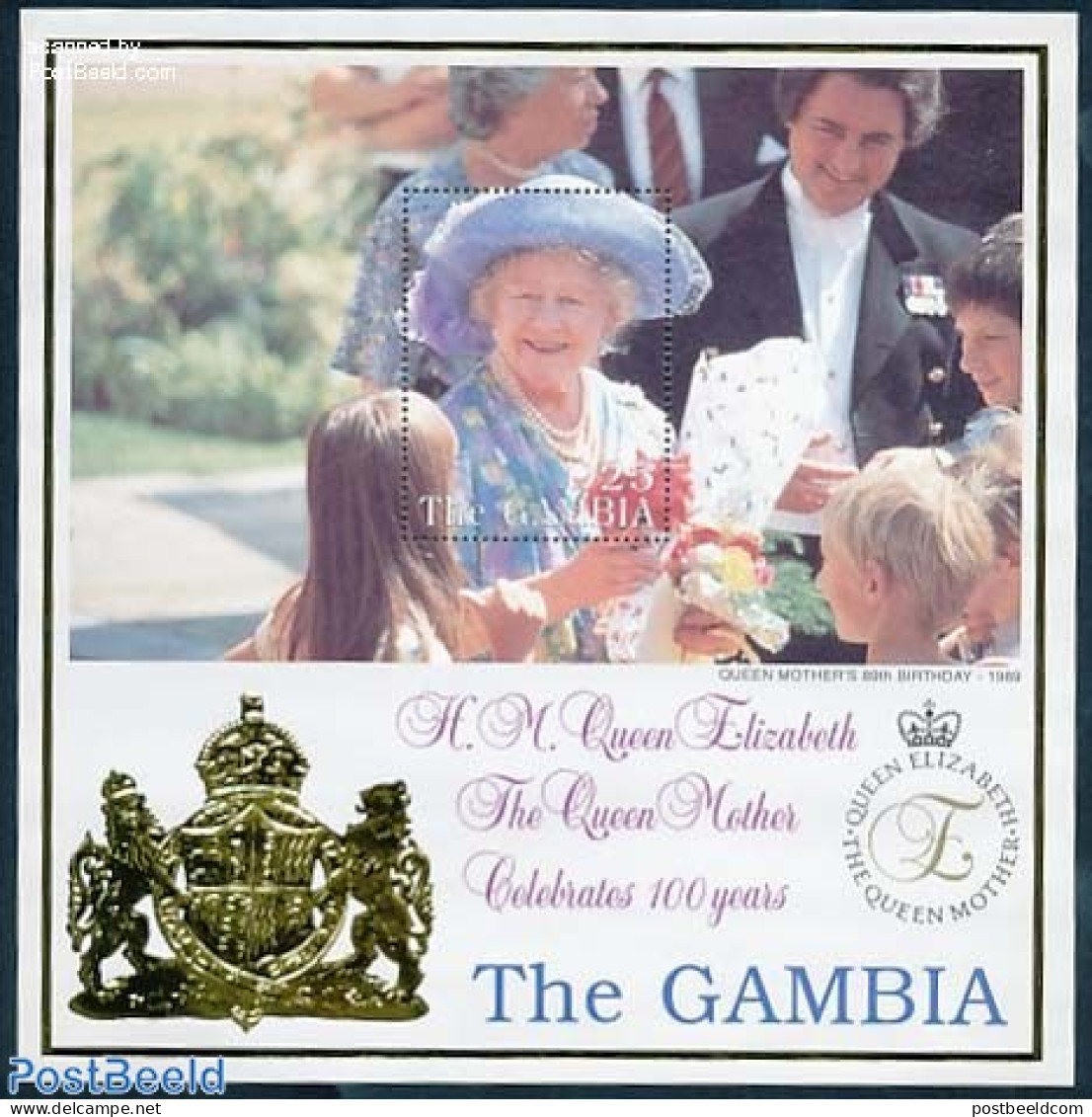 Gambia 1999 Queen Mother S/s, Mint NH, History - Kings & Queens (Royalty) - Royalties, Royals