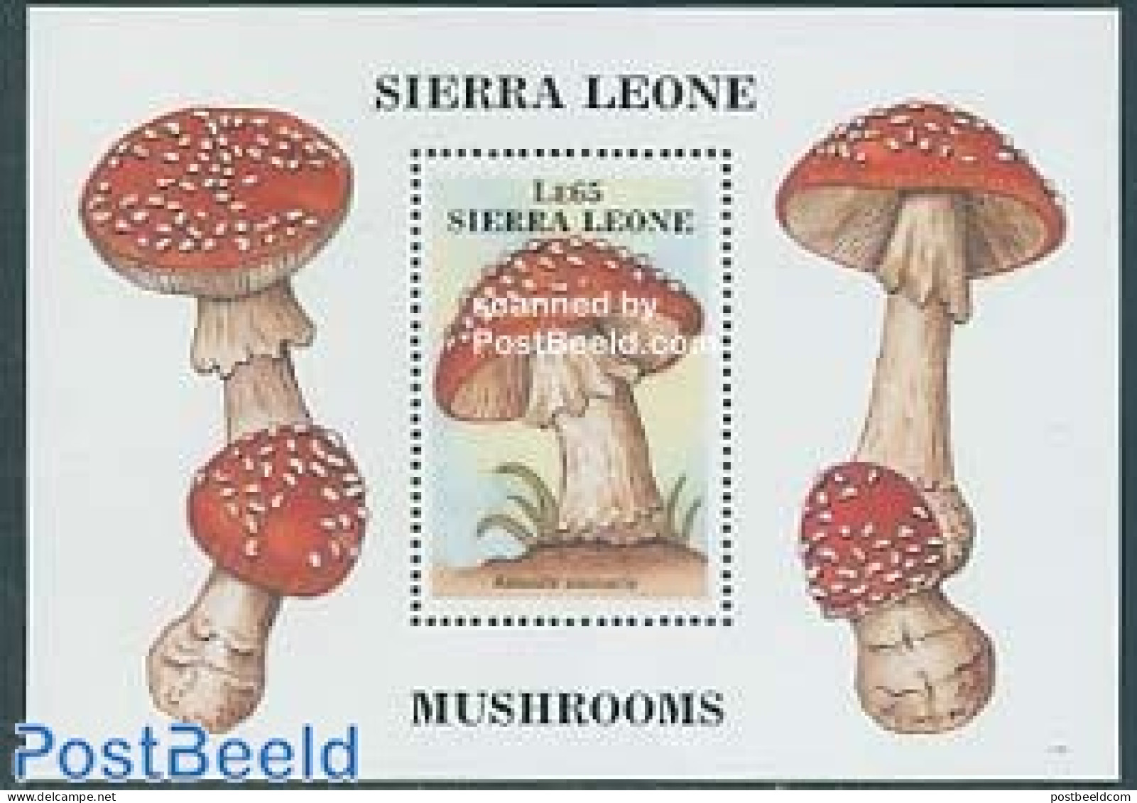 Sierra Leone 1988 Mushrooms S/s, Mint NH, Nature - Mushrooms - Champignons
