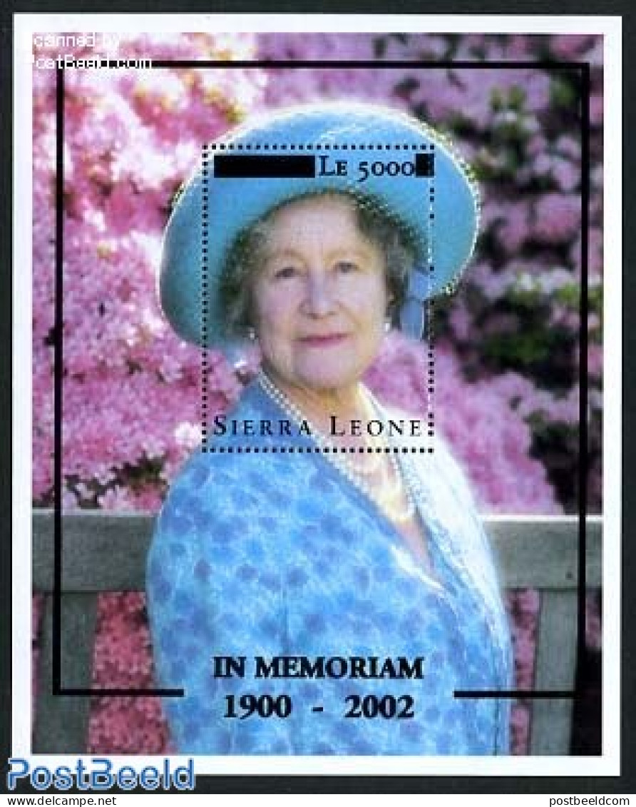 Sierra Leone 2002 Death Of Queen Mother S/s, Mint NH, History - Kings & Queens (Royalty) - Koniklijke Families