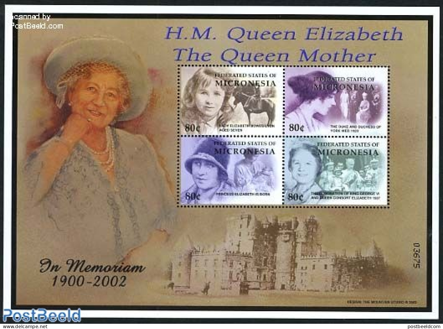 Micronesia 2002 Queen Mother 4v M/s, Mint NH, History - Kings & Queens (Royalty) - Royalties, Royals