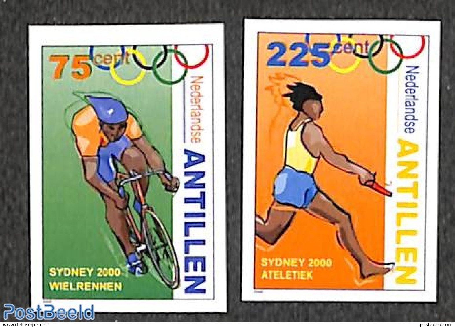 Netherlands Antilles 2000 Olympic Games 2v Imperforated, Mint NH, Sport - Athletics - Cycling - Olympic Games - Atletica