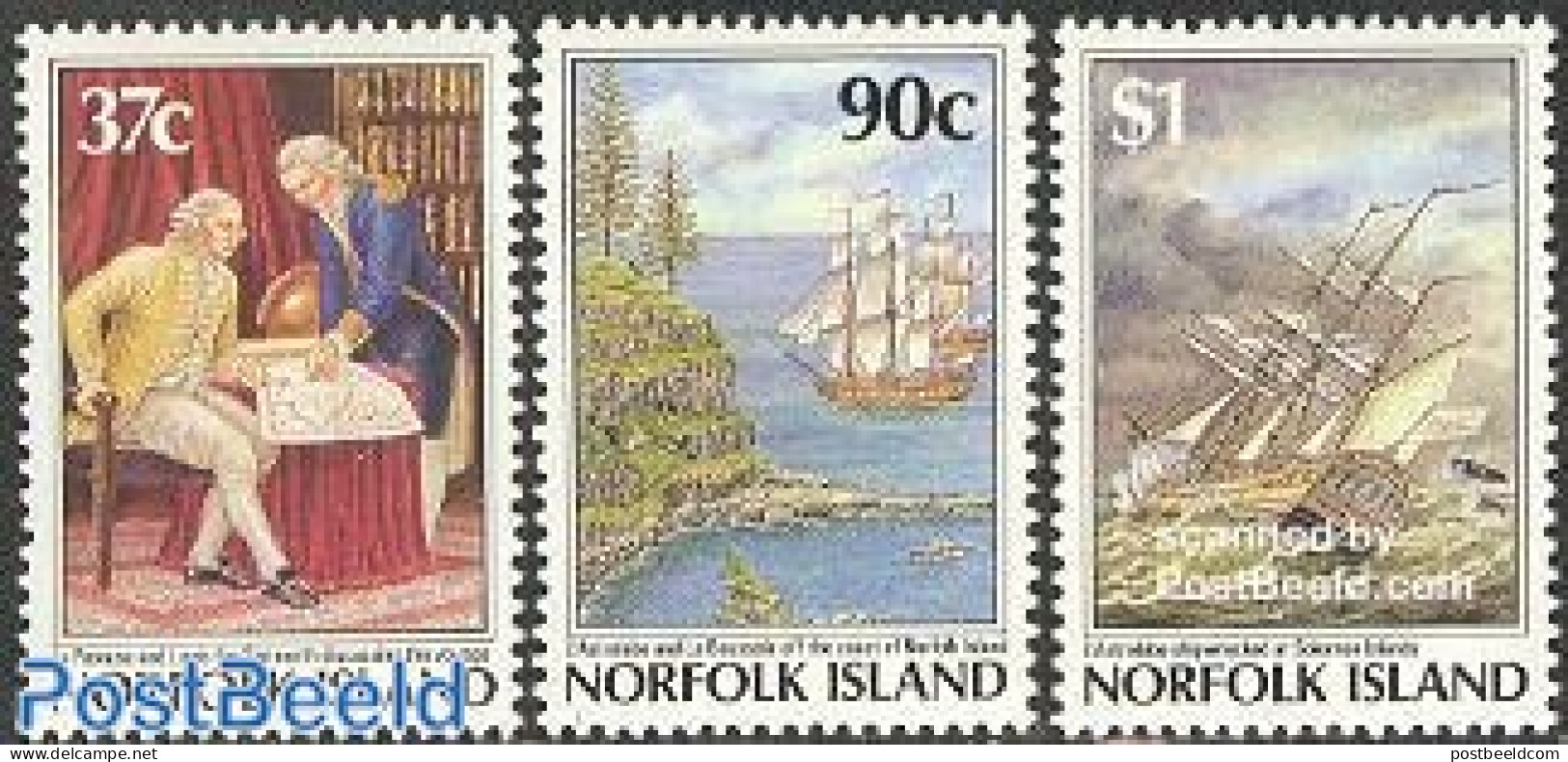 Norfolk Island 1987 200 Years Settlement 3v, Mint NH, History - Transport - History - Ships And Boats - Disasters - Bateaux