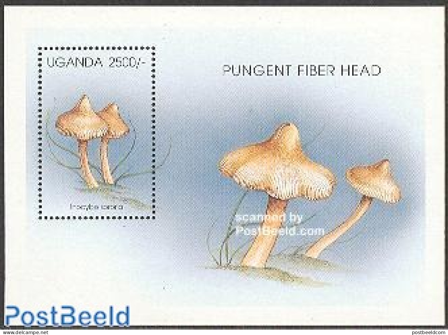 Uganda 1996 Mushroom S/s, Inocybe Sororia, Mint NH, Nature - Mushrooms - Funghi