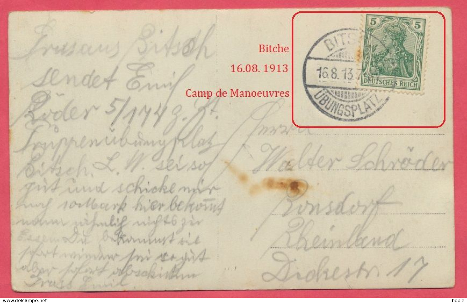 Bitche : Carte Photo Montage En Studio - En Avion Au Dessus Du Camp Retour Des Sold. Allemands à Ronsdorf Wuppertal 1913 - Bitche
