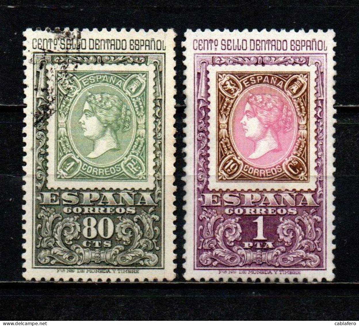 SPAGNA - 1965 - CENTENARIO DEI FRANCOBOLLI SPAGNOLI DENTELLATI - USATI - Used Stamps
