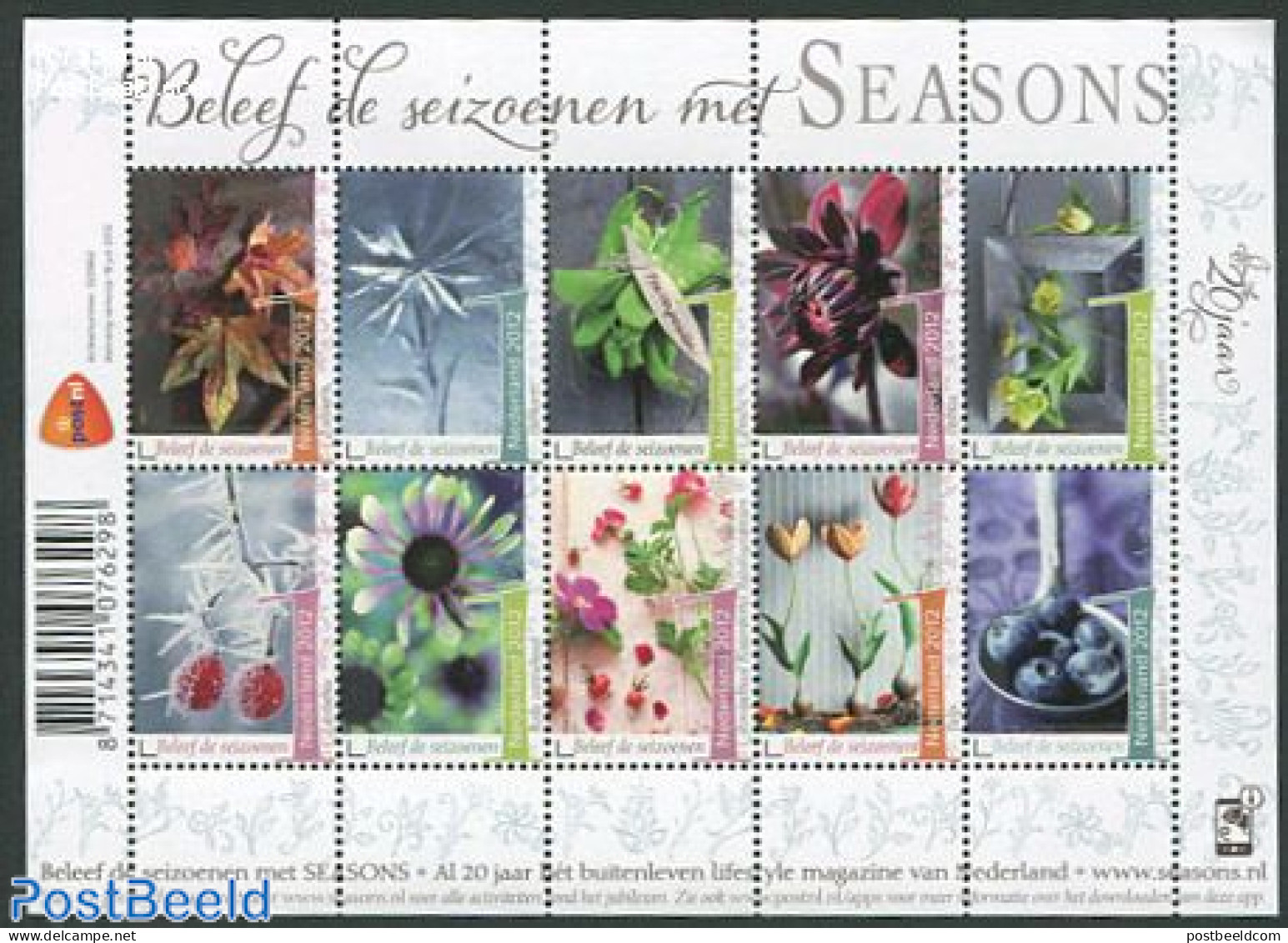 Netherlands 2012 Seasons 10v M/s, Mint NH, Nature - Flowers & Plants - Fruit - Neufs