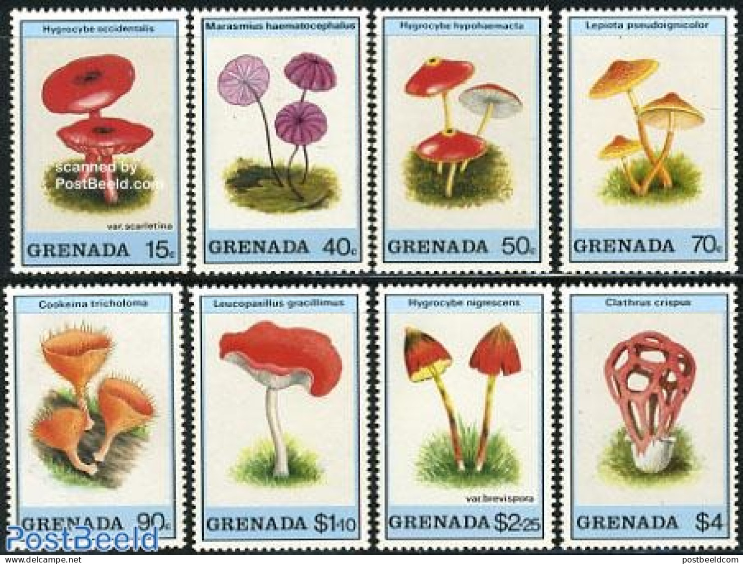 Grenada 1989 Mushrooms 8v, Mint NH, Nature - Mushrooms - Pilze