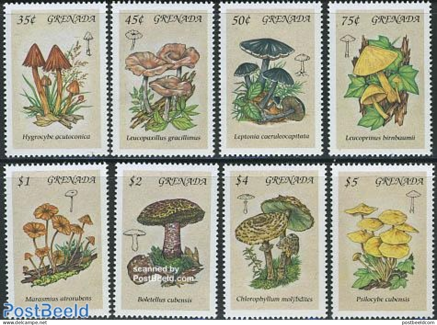 Grenada 1994 Mushrooms 8v, Mint NH, Nature - Mushrooms - Champignons