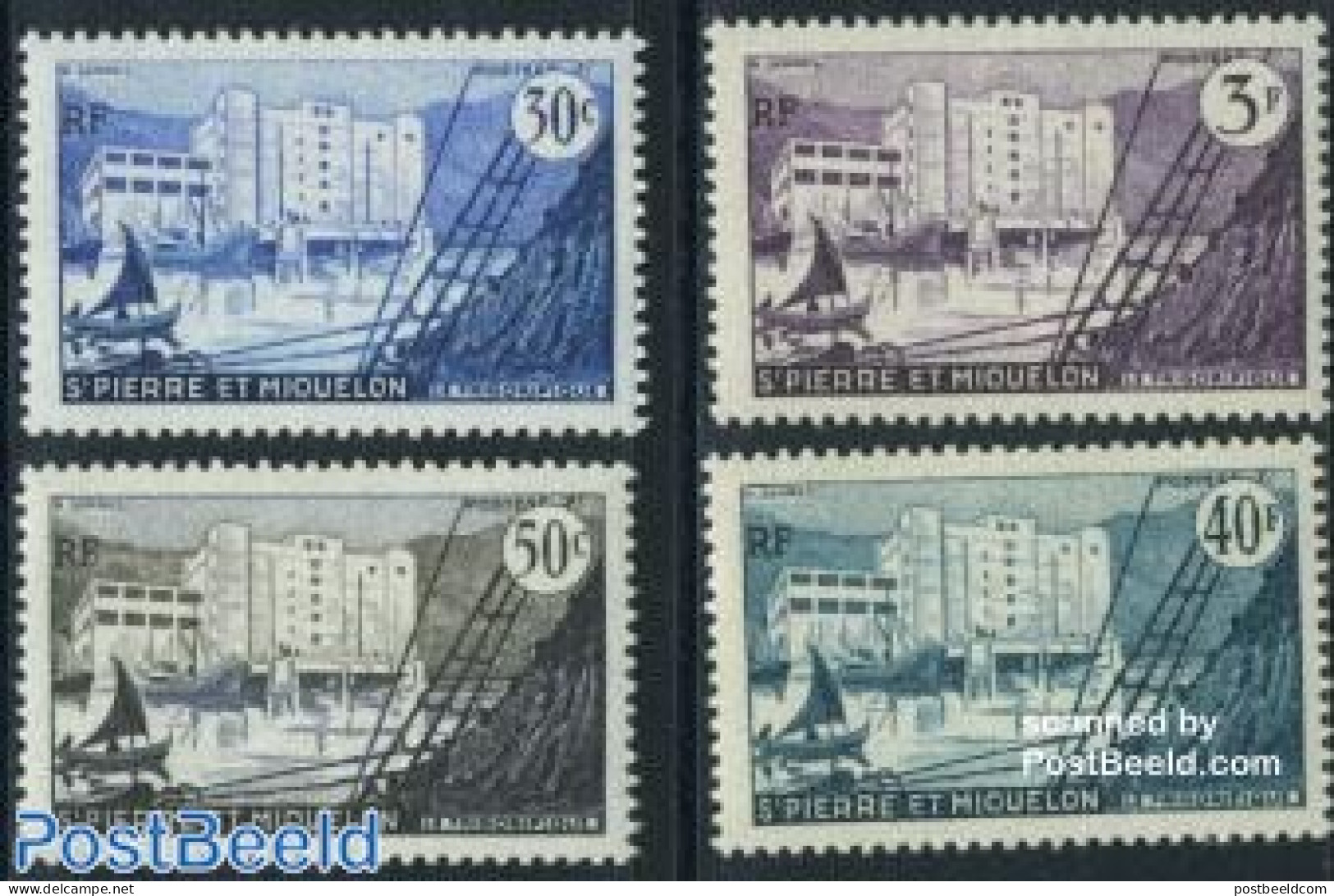 Saint Pierre And Miquelon 1955 Definitives 4v, Mint NH, Nature - Transport - Fishing - Ships And Boats - Poissons