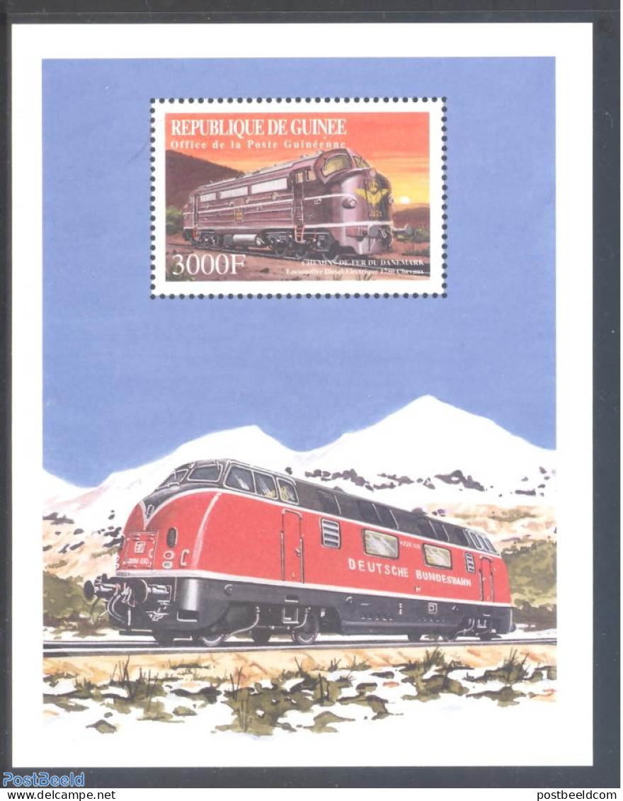 Guinea, Republic 1999 Locomotive S/s, Danish Locomotive, Mint NH, Transport - Railways - Eisenbahnen