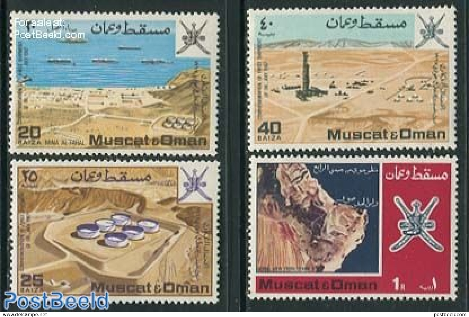 Oman 1969 Oil Industry 4v, Mint NH, Science - Transport - Various - Mining - Ships And Boats - Maps - Barcos