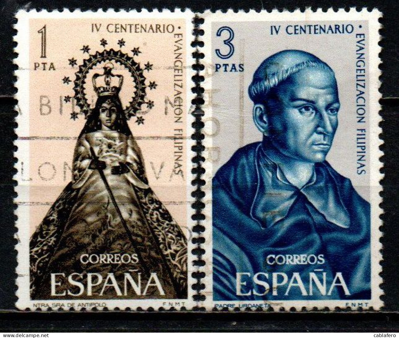 SPAGNA - 1965 - PADRE D'URDANETA - 4° CENTENARIO DELL'EVANGELIZZAZIONE DELLE FILIPPINE - USATI - Gebraucht