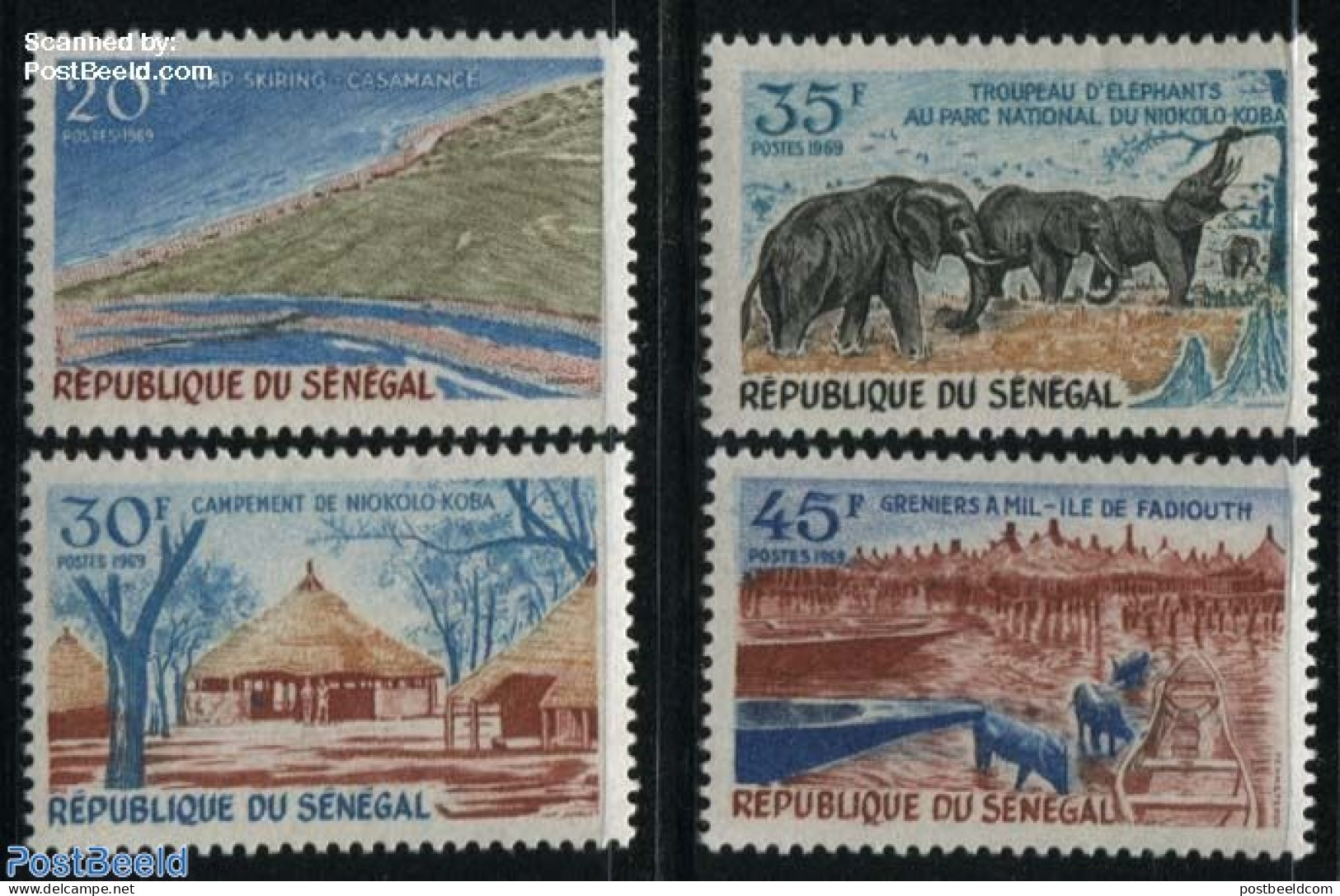 Senegal 1969 Tourism 4v, Mint NH, Nature - Transport - Various - Elephants - Ships And Boats - Tourism - Barcos