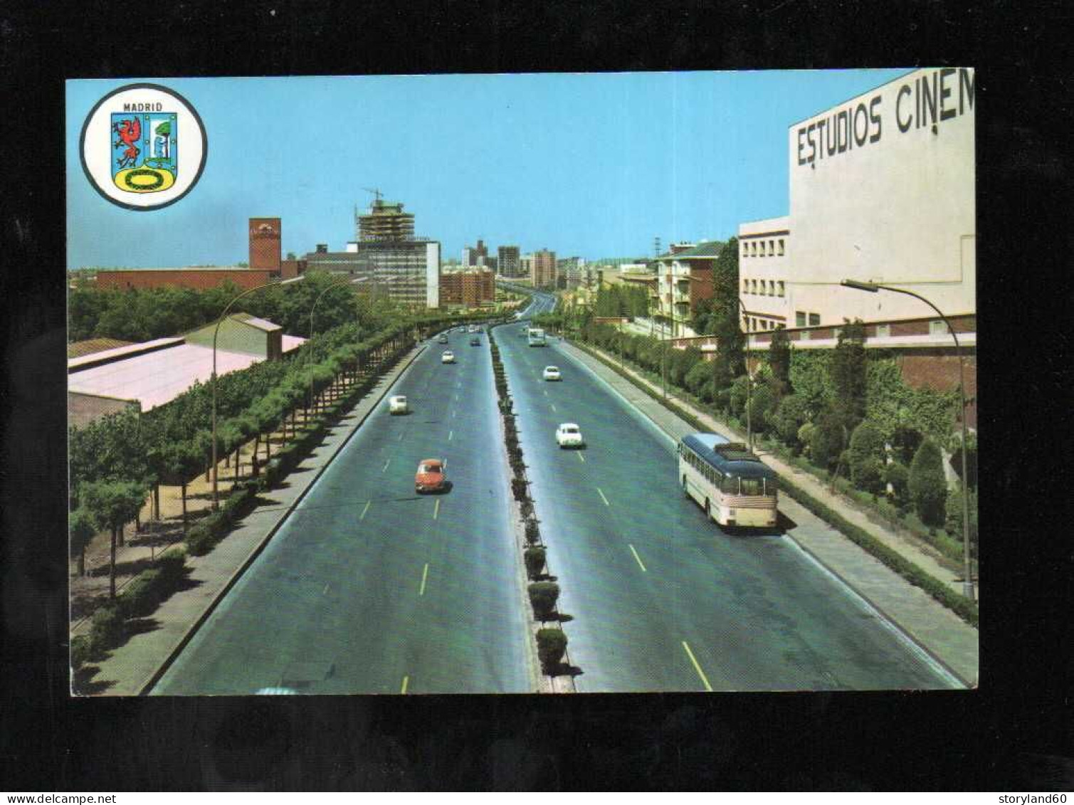 Autoroute Barajas , Autocar , Madrid , Renault Dauphine , Studios Cinéma - Autobús & Autocar