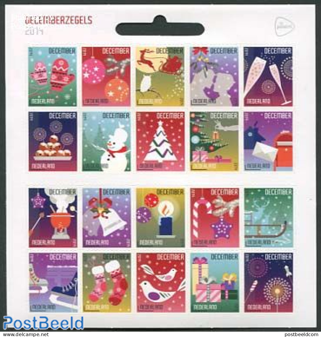 Netherlands 2014 Christmas, Newyear 20v M/s S-a, Mint NH, Nature - Religion - Sport - Deer - Owls - Christmas - Skatin.. - Neufs